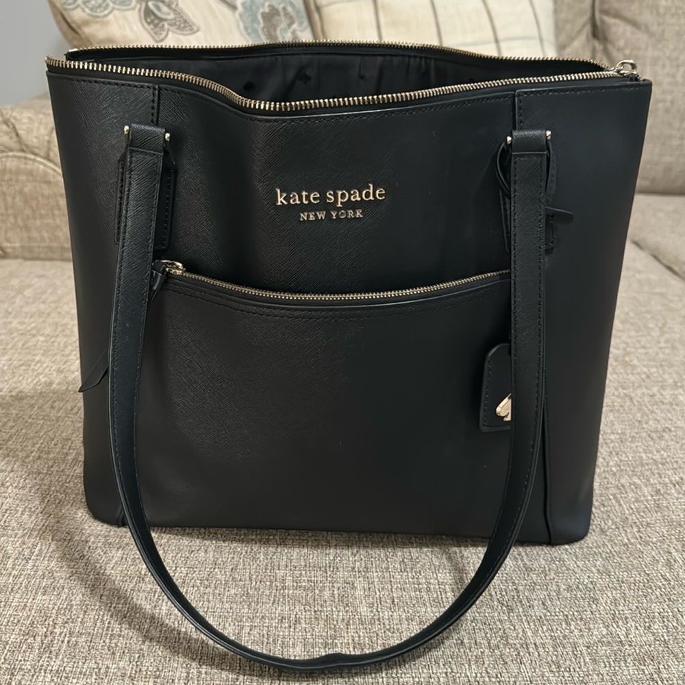 Kate Spade Large Black Purse great condition except handles starting to unravel
